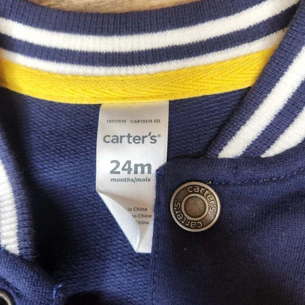 New Carter's 2-pieces Sport Captain Blue Varsity Jacket 24m